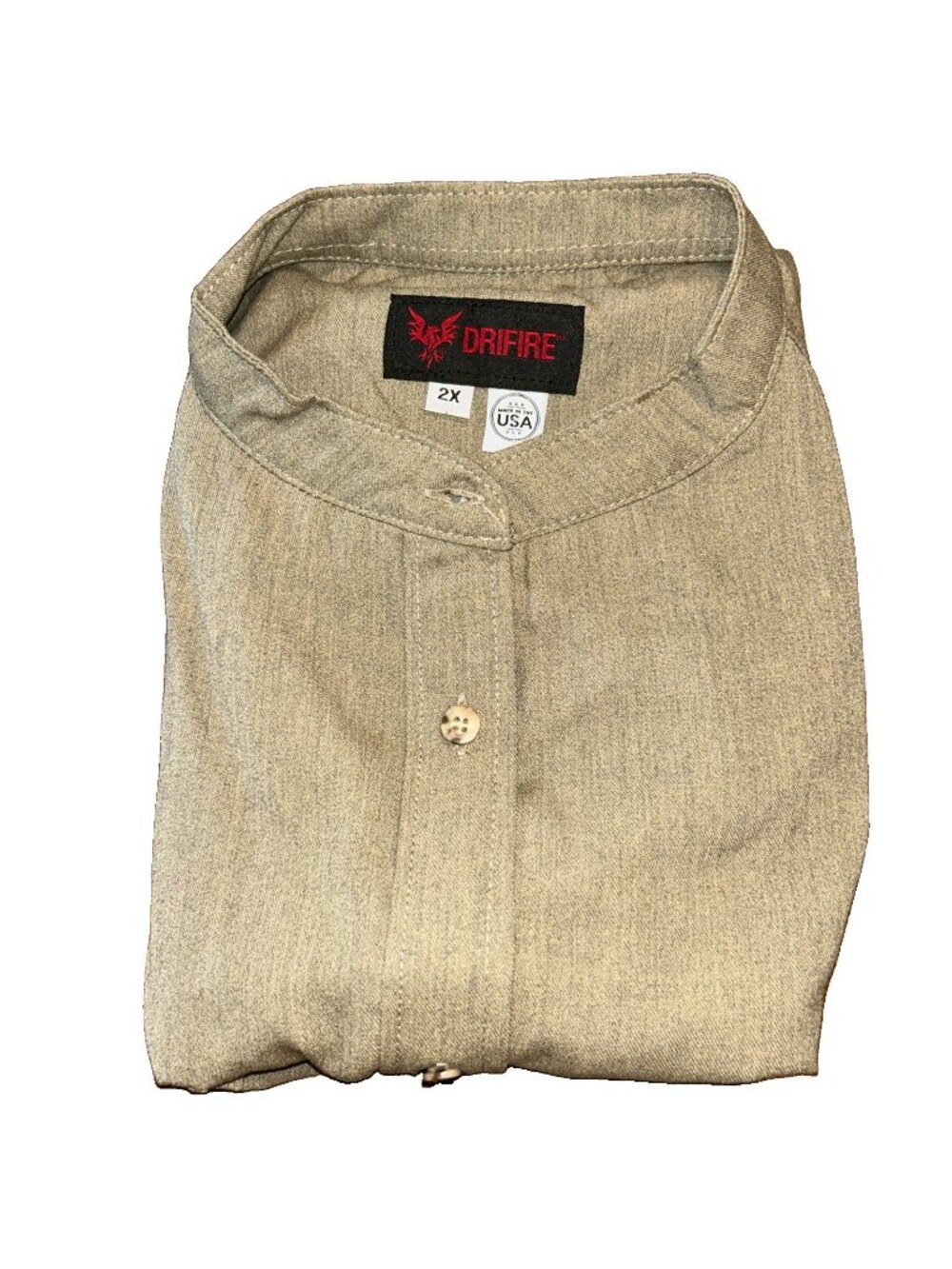 Drifire Men's 2X Cat 2 Flame Resistant Tan Performance Button-Front Shirt